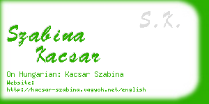 szabina kacsar business card